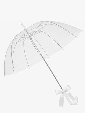 Clear Umbrella White/Clear J handle  Brand New
